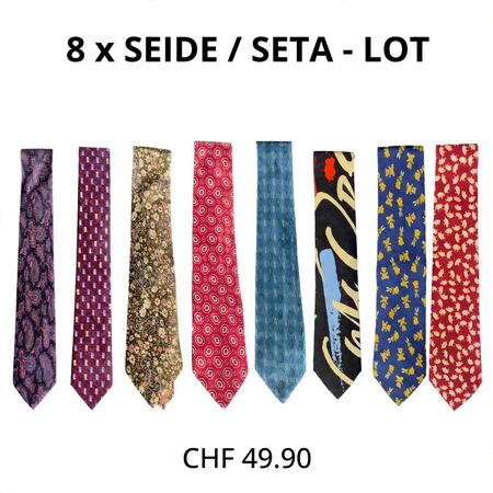8x Seiden Krawatten LOT Vintage /  8x Cravatte Seta LOTTO