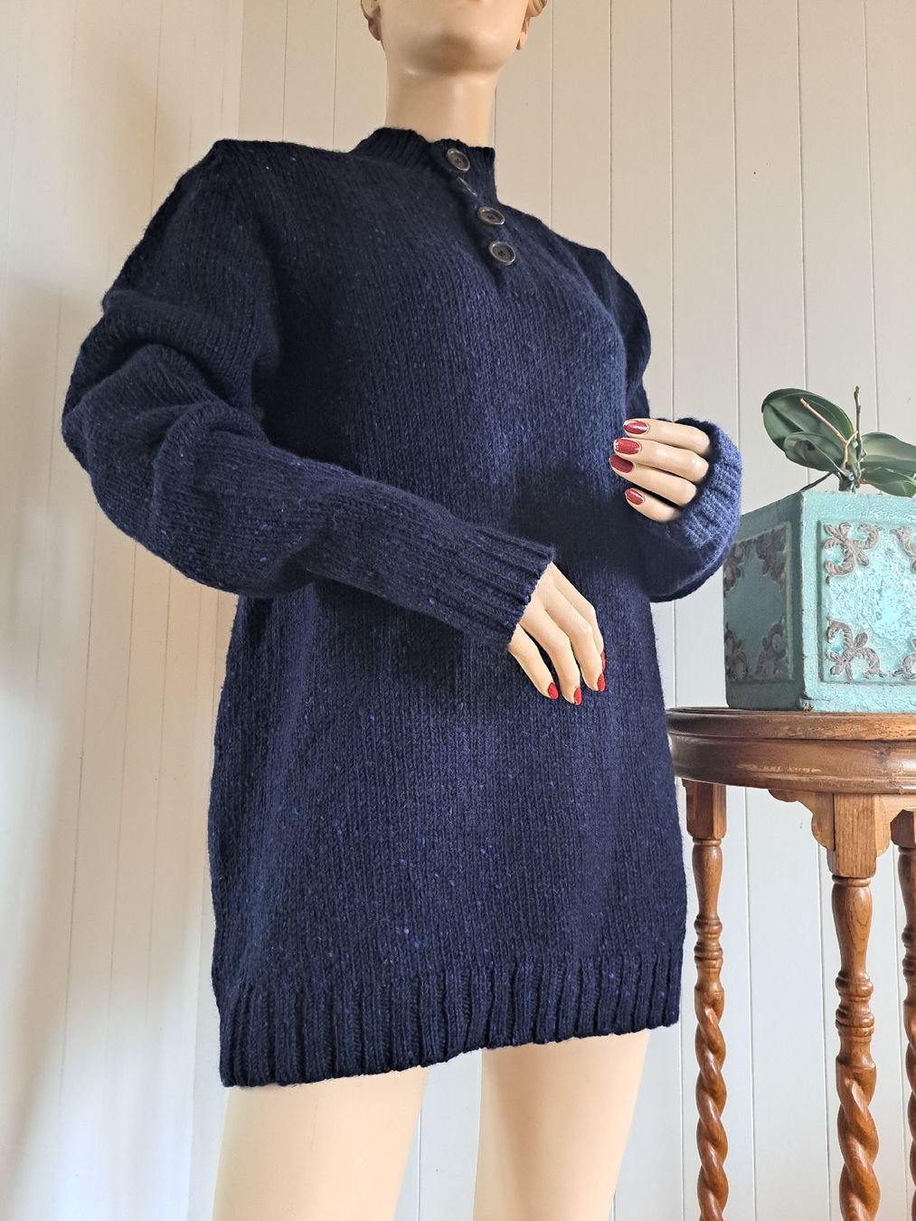 Hessnatur Maglioni & Felpe: HESSNATUR Wollpullover Henley Pullover Pulli 48 50 M L Wolle – Usato da Mollis venduto da Fauchi99 1