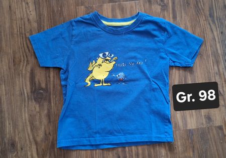 Kinder T-Shirt blau Grösse 98 Motiv Drache