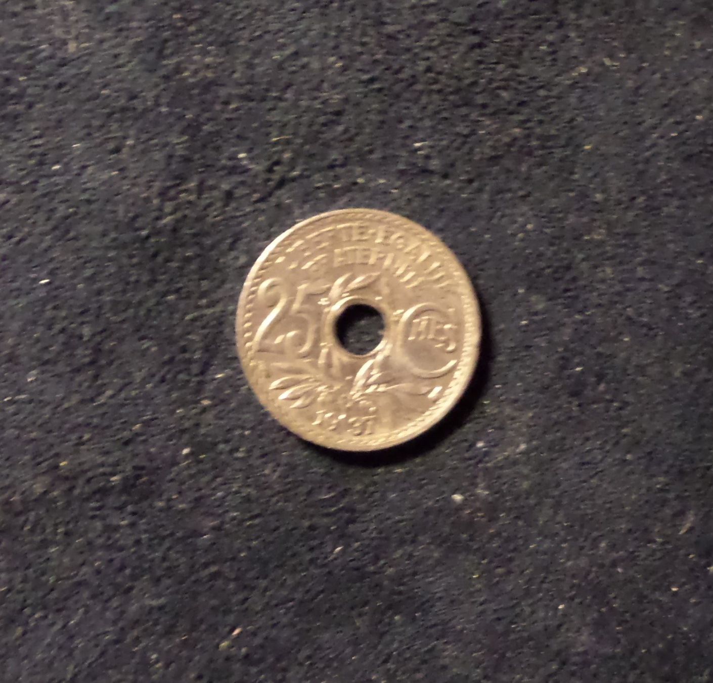 Alle Münzen: FRANCE 25 CENTIMES 1937 – Gebraucht aus Nyon von an54