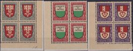 1919, J12-J14 Satz Viererblöcke postfrisch **. Kat: 250.-++