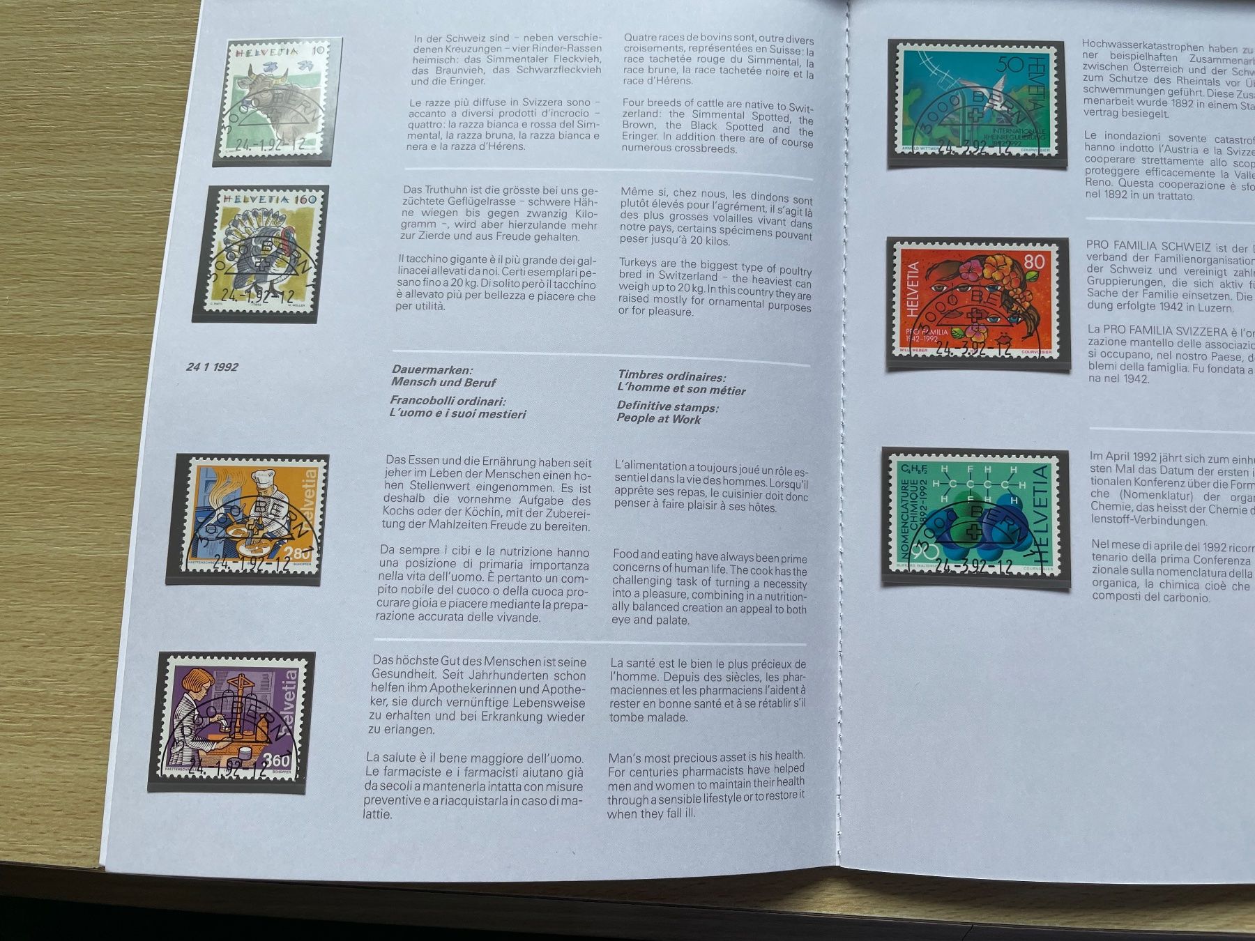 Tutti i francobolli: Carnet timb. 1992 prix poste 34.- SBK 85.- – Usato da Sonceboz-Sombeval venduto da Comment2 3