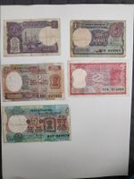 5 Banknoten Indien 1 2 5 Rupien