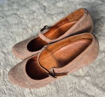CHIE MIHARA PUMPS BEIGE ECHT LEDER GLITZER 36 SCHUHE TOP