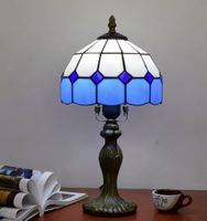 Lampe de table de style Tiffany ,   en verre teinté