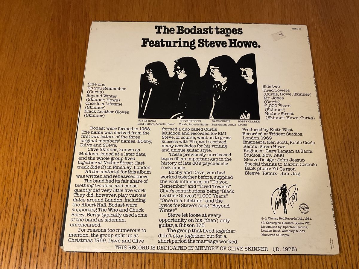 Dischi in vinile: The Bodast tapes Featuring Steve Howe Vinyl LP – Usato da Steinach venduto da Quarkie 1