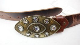VITTOZZI Damen Gürtel Echtes Leder/Lp:179Fr/braun/ Neu/Gr.90