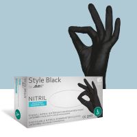 schwarze Nitrilhandschuhe 100 Stück, Grösse L