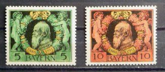 Tutti i francobolli: 1911 Bayern 5,10 ungebraucht – Usato da Horgen venduto da FIR-2008