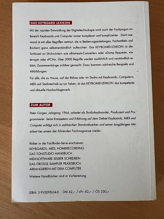 Libri: Das Keyboard Lexikon (1994) – Usato da Langenthal venduto da Walch 1