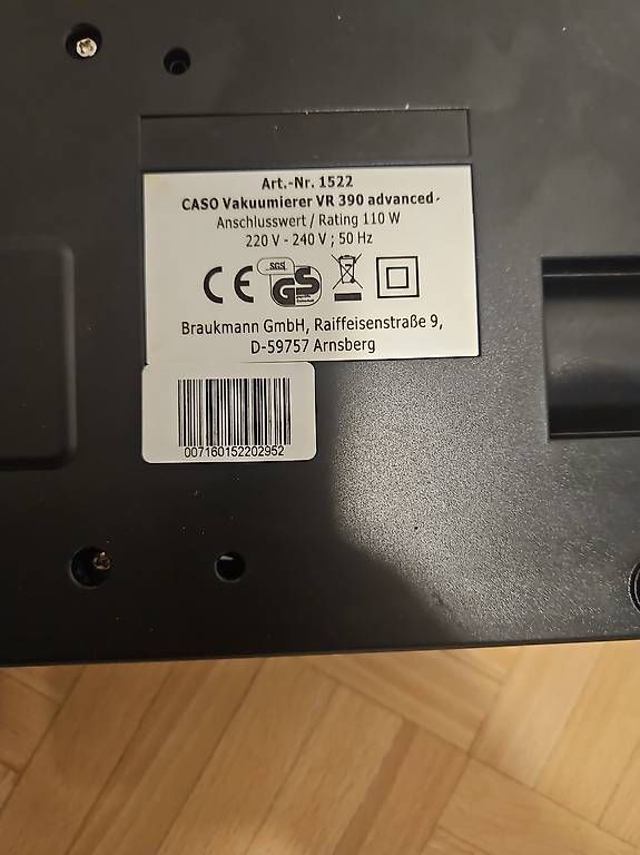 Elettrodomestici da cucina: CASO VR 390 advanced Vakuumiergerät – Usato da Zug venduto da Schwenggeler 1