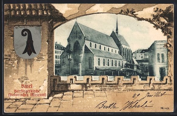 Cartoline postali: Basel, Historisches Museum Barfüsserkir – Usato da Berlin venduto da bartko-reher