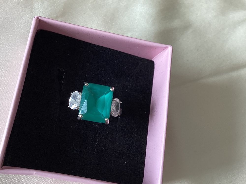 Anelli: Silber Ring 925 mit Smaragd grünen Stein – Usato da Stein AR venduto da EvaL056 2