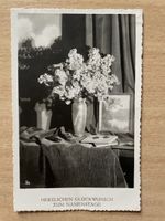 Antike Postkarte Grüsse zum Namenstag Flieder 1928, Cham
