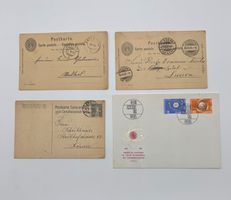 Alte Postkarten und Brief , 4 Stück