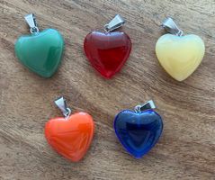 Charms / Anhänger Herzen Glas, 5 Stück