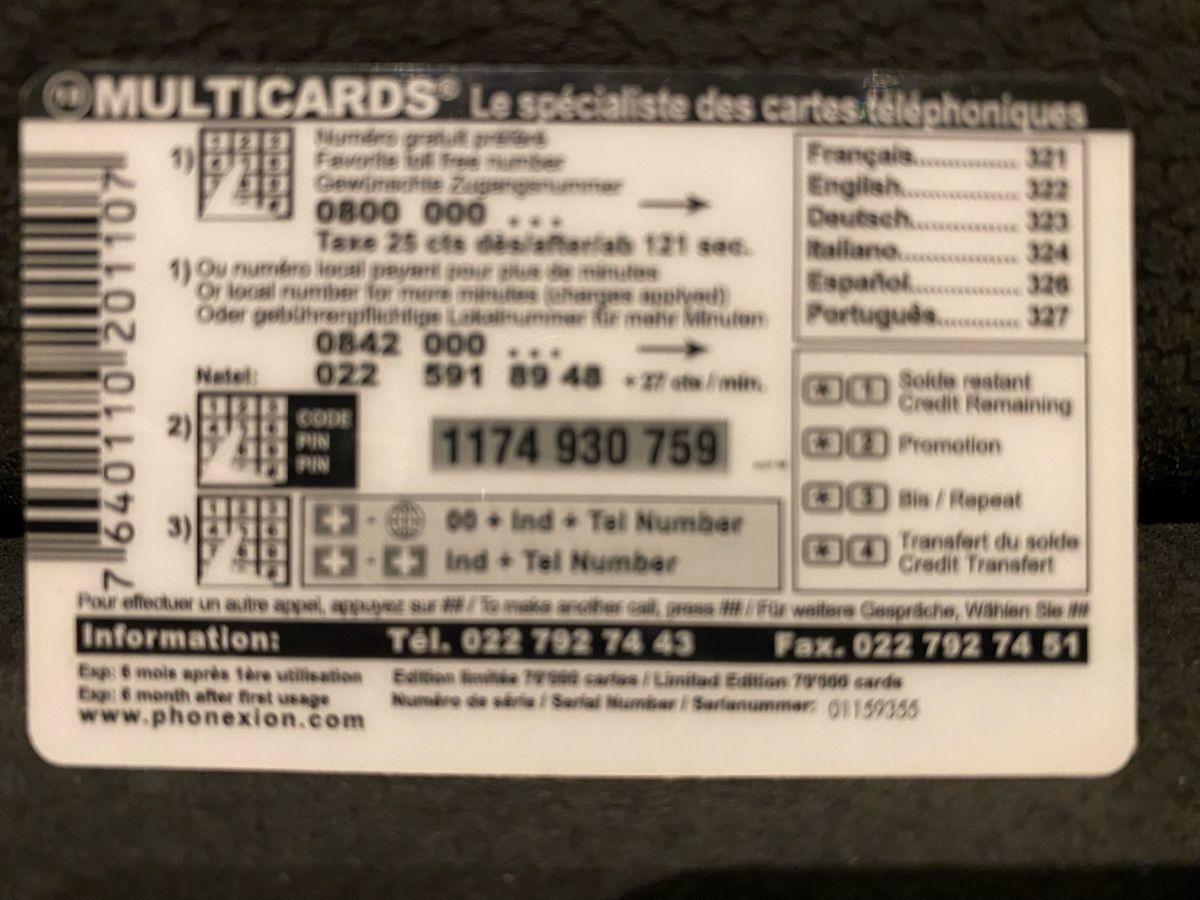 Telefon- & Taxkarten: Carte – Gebraucht aus Lausanne von babacard10 1