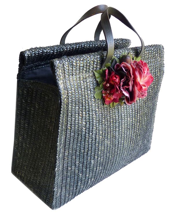 Häkel Tasche Damen Strandtasche - Vintage Strohtasche Mit Quaste & Seidenschal