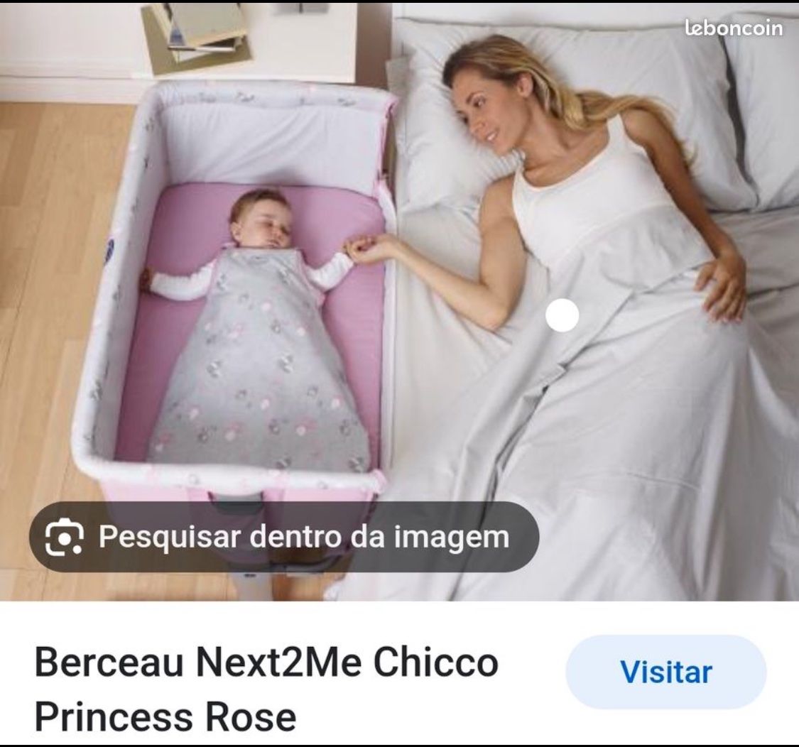 Chicco Letti: Berceau next2me Chicco Princesse rose – Usato da Meyrin venduto da mes_6qb2 2