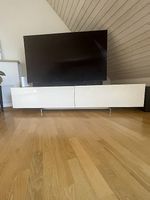 Grosses TV-Lowboard Weiss Hochglanz  220 cm, viel Stauraum