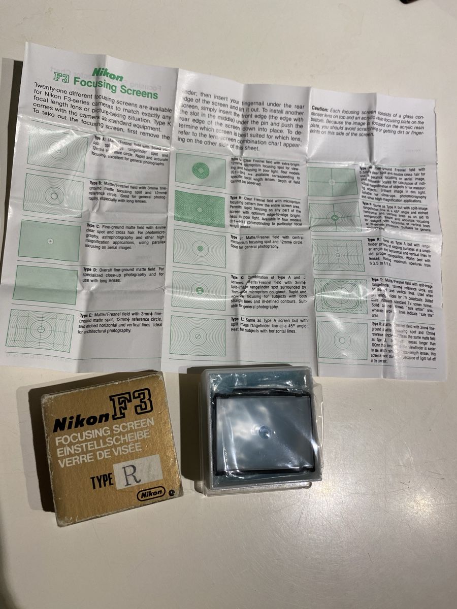 Nikon Obiettivi: NIKON F3 Einstellscheibe Type R/ Focusing Screen – Usato da Utzigen venduto da Lasagne99 1