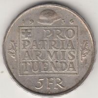 Gedenkmünze Fr. 5.- Wehranleihe 1936, Silber