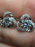Boucles d'oreille argent avec diamants moissanite de 1 ct