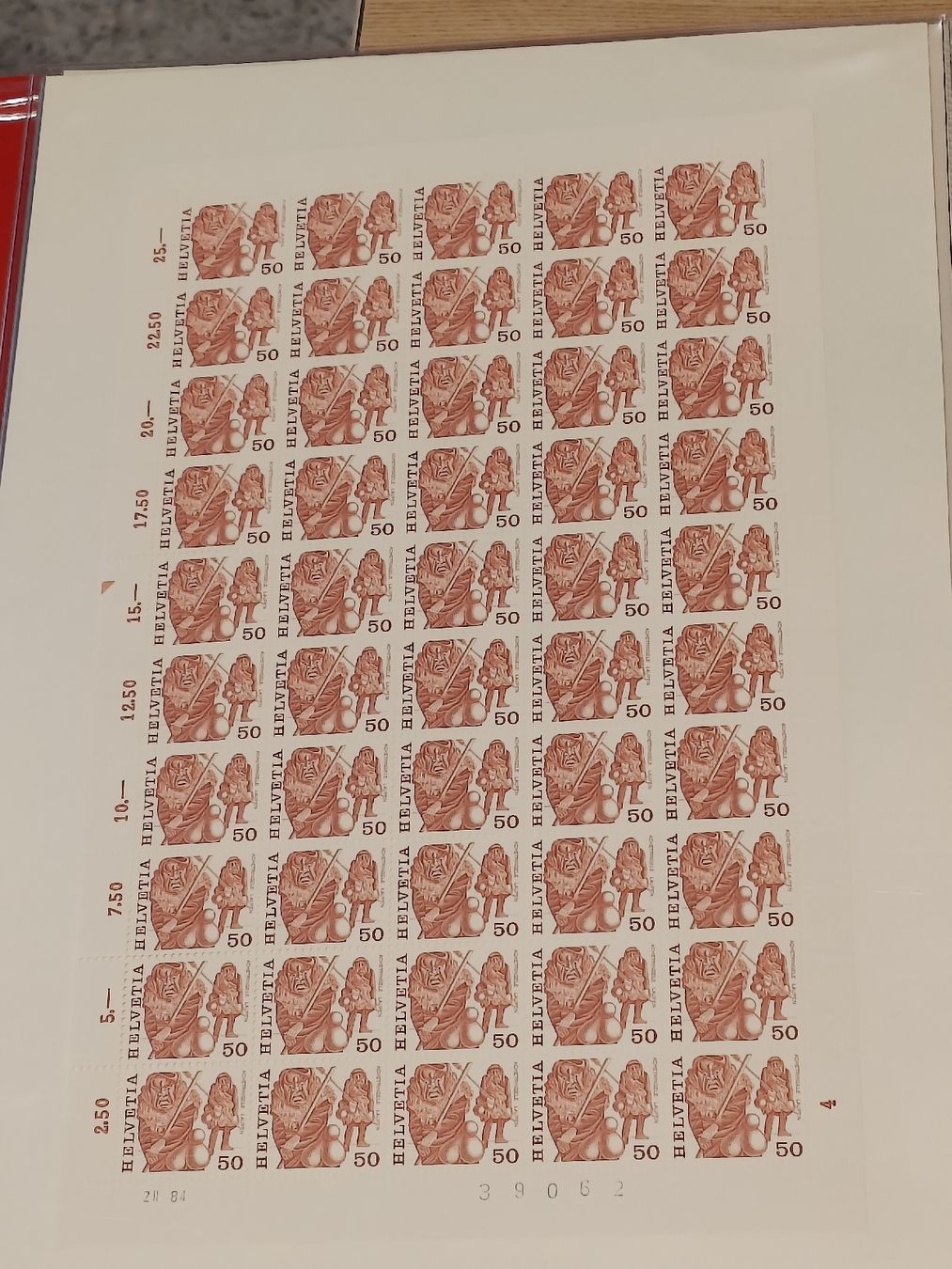 Alle Briefmarken: Frankaturware im Wert von 846.- alles Bogen Ware! – Gebraucht aus Brugg AG von Ente015 8