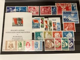 DDR 1949/56, **, Lot mit besseren Serien, KP 215.--