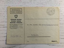 Feldpost Couvert FÜSILIER KP