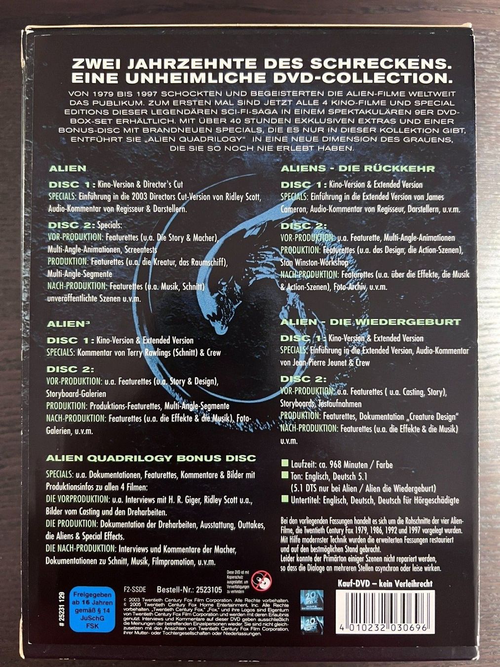 Tous les DVDs: Alien Quadrilogy – D'occasion à Zürich par FilmFreunde 1