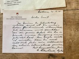 Willi Ritschard Autograph, Karte, Widmung
