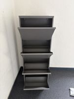Schuhkipper aus Metall grau mit 4 Fächern (2 Stück)