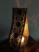 Windlicht aus Metall, orientalisch, silberfarben
