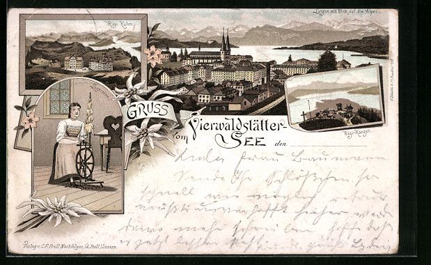 Ansichtskarten: Litho Luzern /Vierwaldstättersee, Rigi  – Gebraucht aus Berlin von bartko-reher