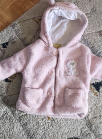 Süsse Babyjacke, Gr. 68, rosa, Teddybär, Kapuze