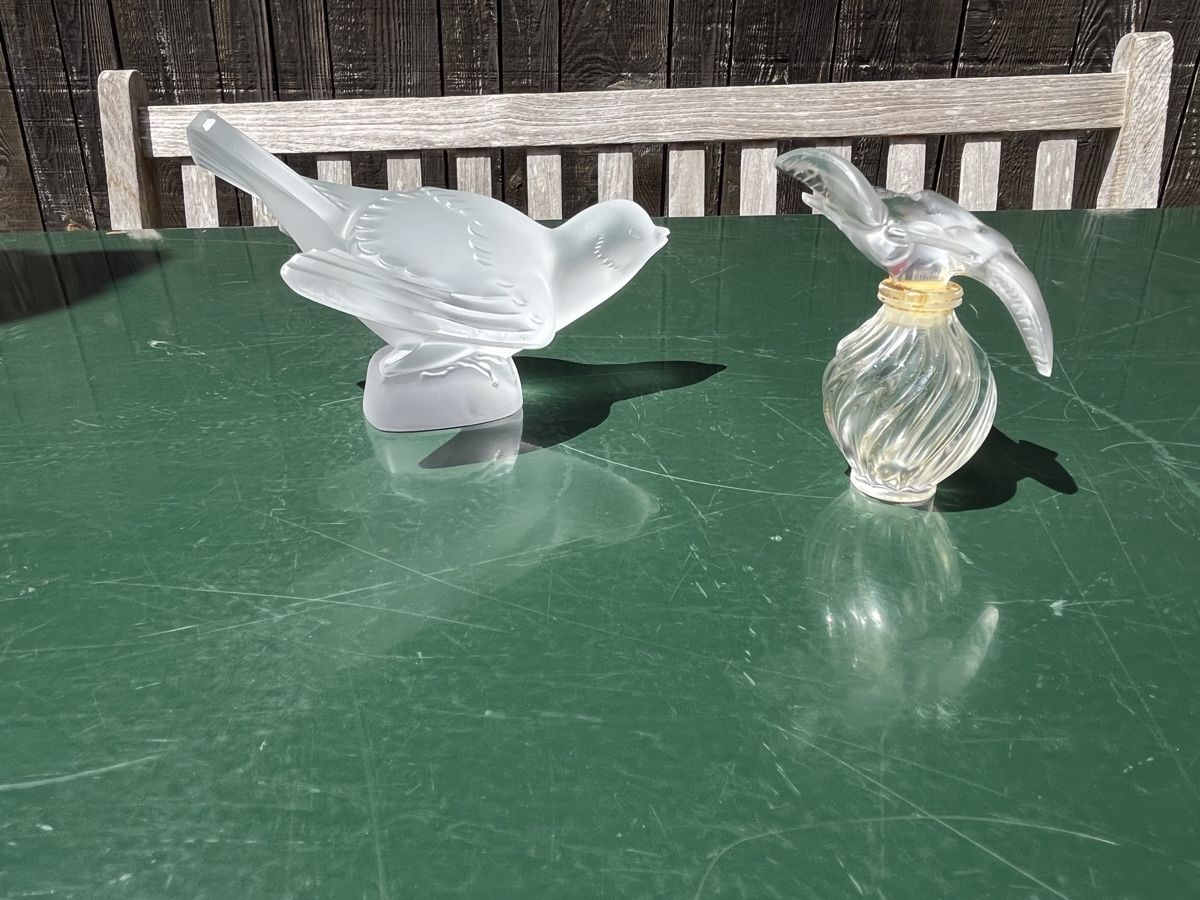 Lalique Bicchieri: Lalique Vogel Figur und Flakon – Usato da Otelfingen venduto da Yossi-68
