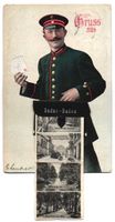 Leporello-AK Baden-Baden, Briefträger, 