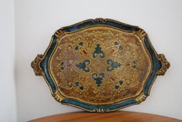 Vintage Florentiner Tablett. 51 cm x 35 cm