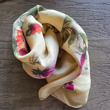🐸 FOULARD 🇨🇭 100% SEIDE HANDBEMALT IN DER SCHWEIZ