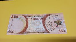 Banknote Guyana 50 Dollars Jubilaeumsausgabe Banknote 2016