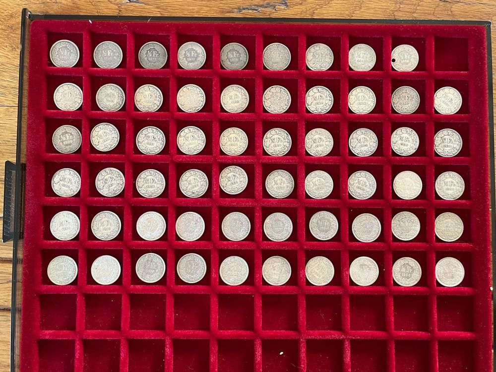Vollständiges Lot 50 Rappen 1850 - 1967, 59 Stück, TOP!!! (Gebraucht ...