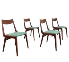 4x Teak Boomerang Stühle by Alfred Christensen