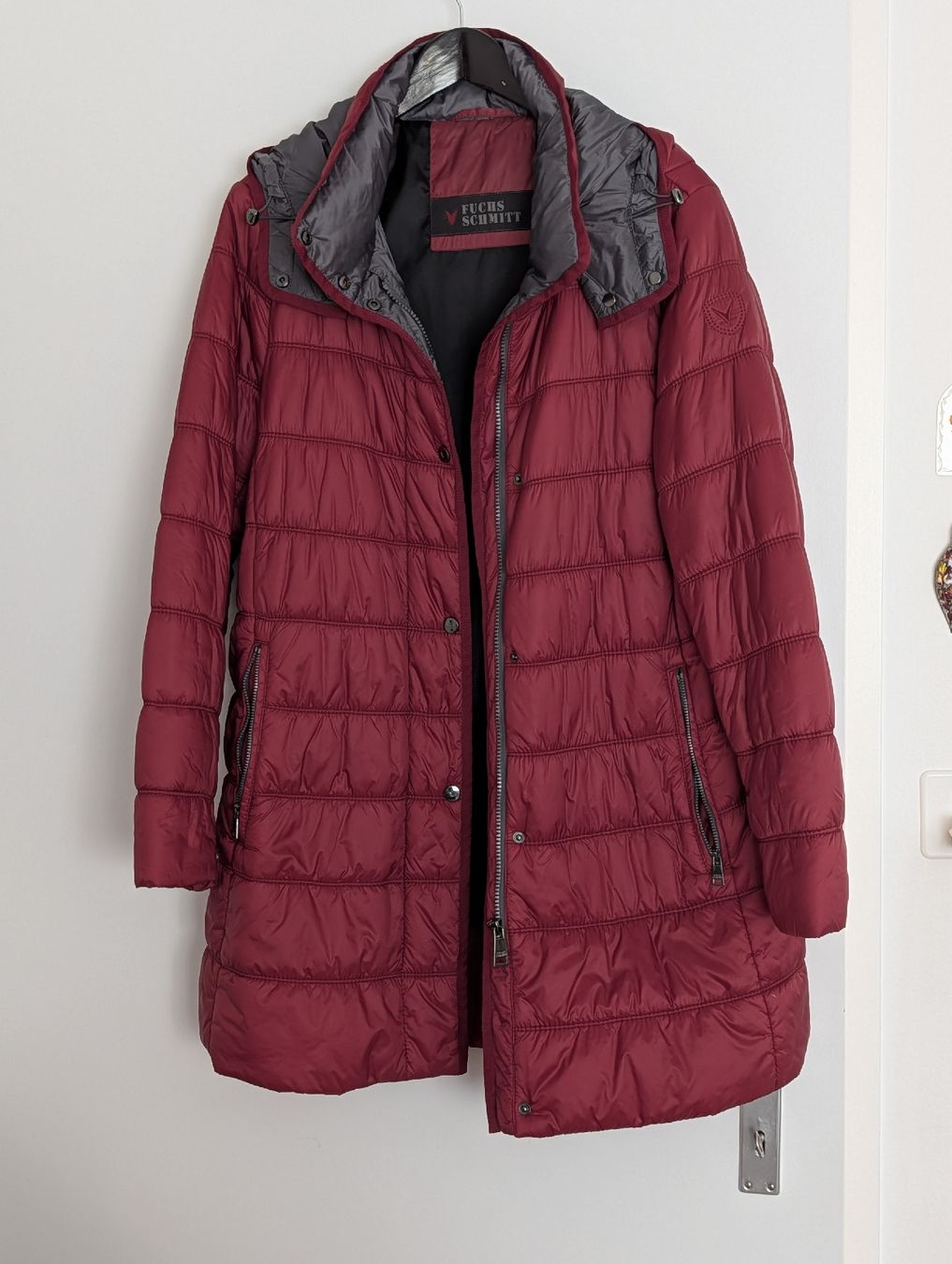 Fuchs Schmitt Cappotti: Fuchs Schmitt Kurzmantel Gr. 44, rot/grau – Usato da Hochdorf venduto da gab_jr29