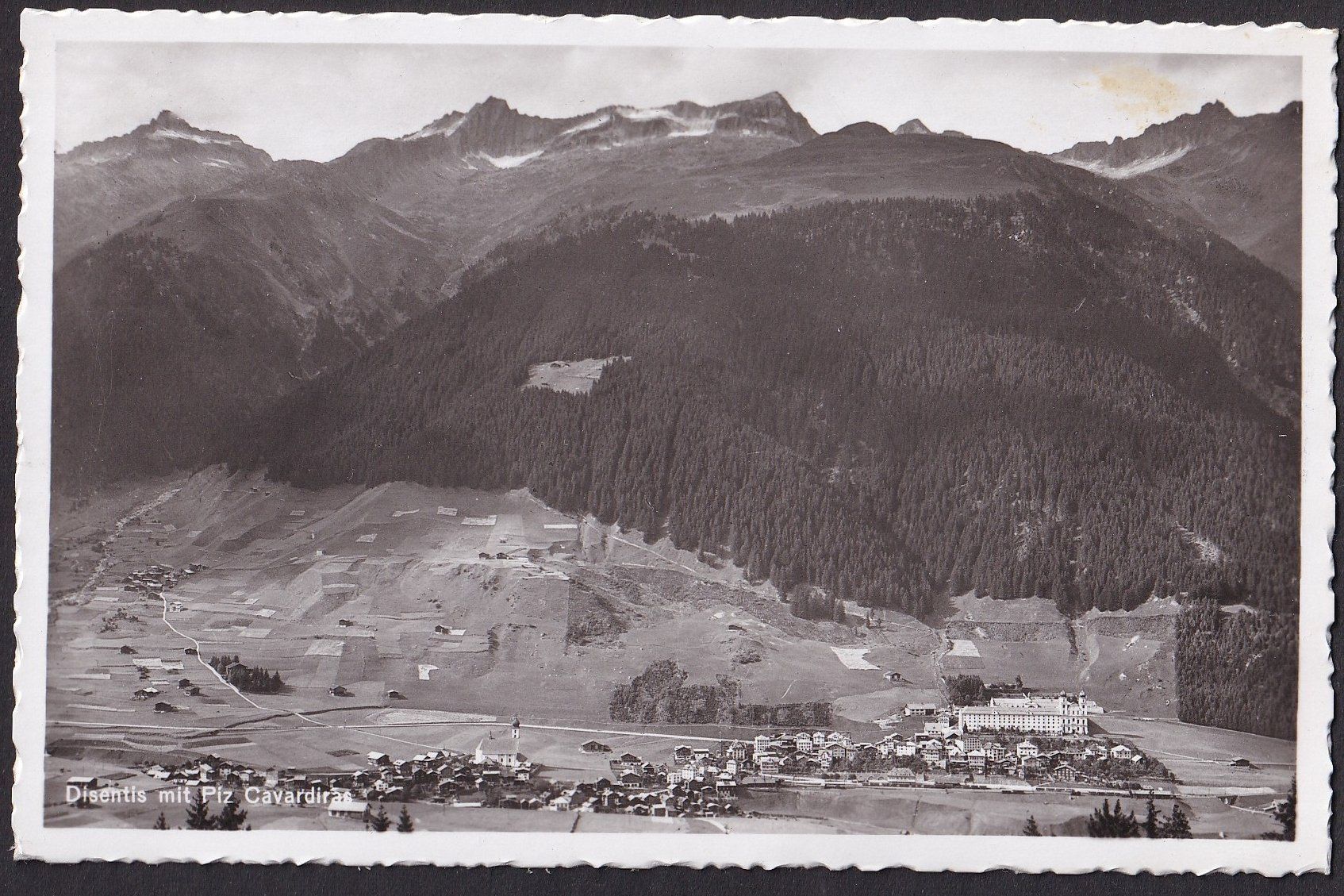 Cartoline postali: Disentis mit Piz Cavardiras – Usato da Olten venduto da clotaldi