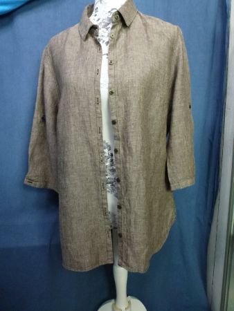 BETTY BARCLAY LEINEN HEMD GR 40 HALBARM REINES LEINEN NEU
