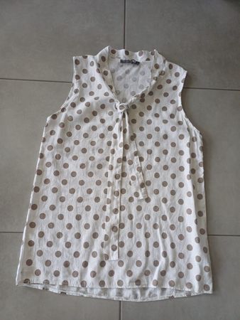 Blouse à pois en lin