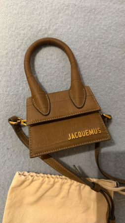 Jacquemus Le Chiquito Mini Bag Brown Croc Embossed