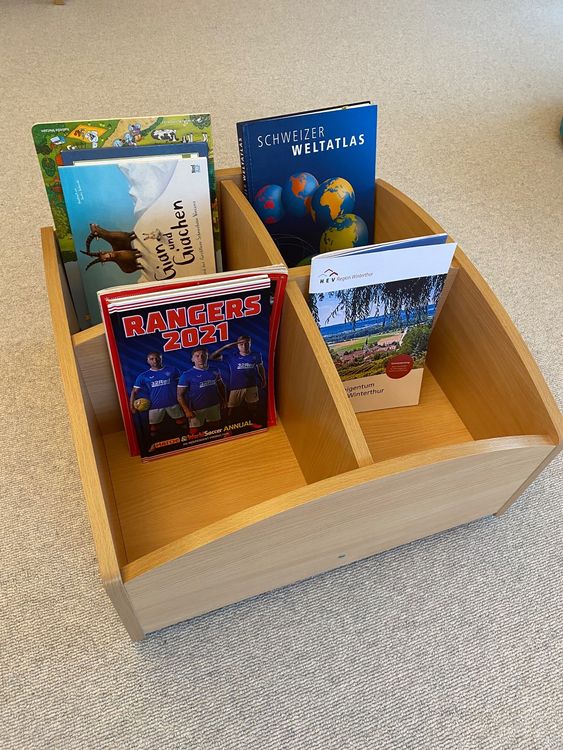 Bücherbox mit 4 Fächer für Kinderzimmer / Kita / Bibliothek Kaufen