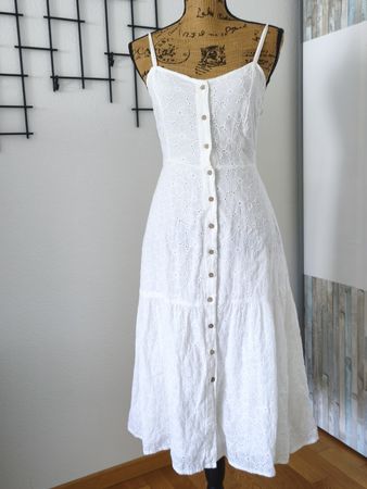 Kleid weiss Mango Grösse S Sommerkleid Baumwolle